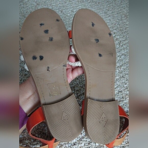 Ron White Saralie Braided Toe Strap Sandal In Orange & Brown size 9.5 - Picture 12 of 12